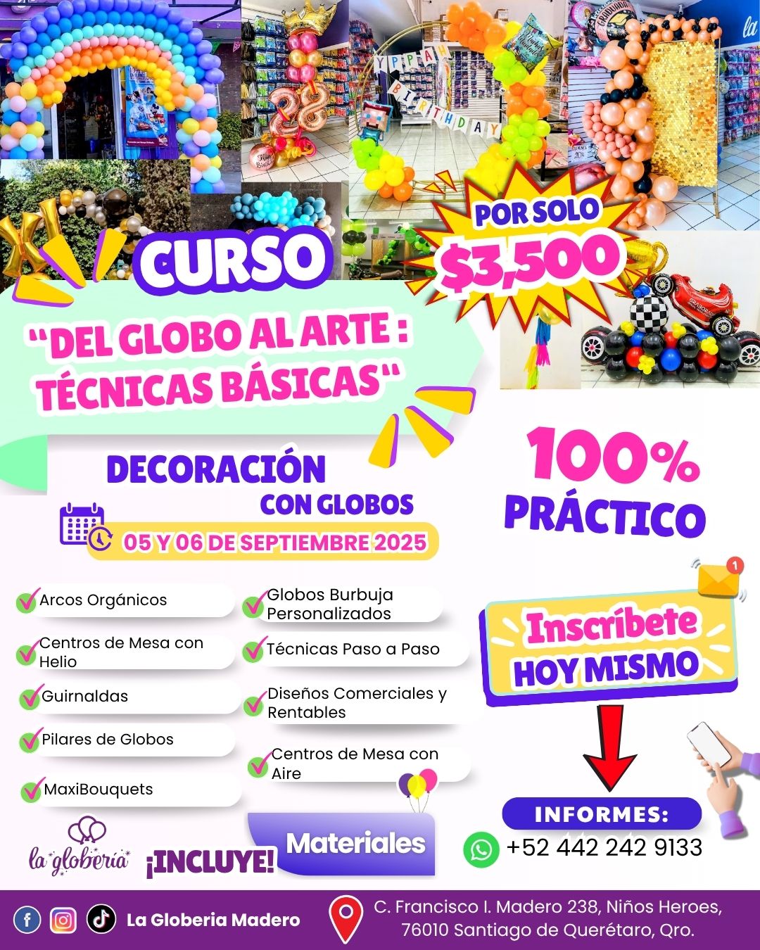 Curso de decoración con globos