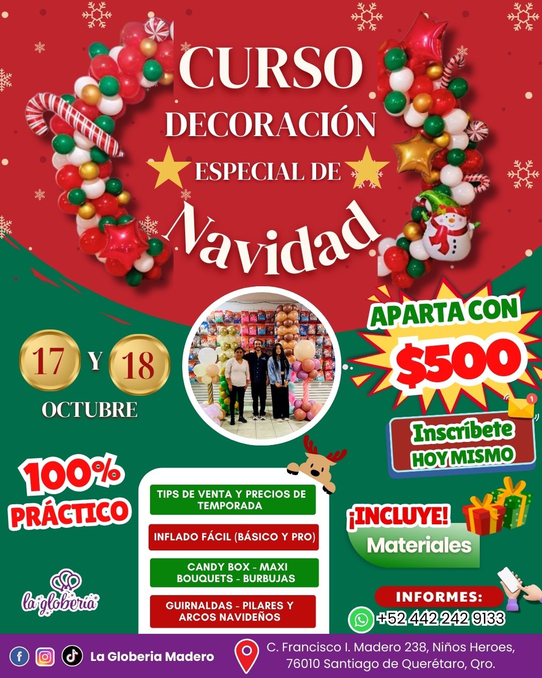 Curso de decoración con globos